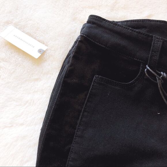 PAIGE x Anthropologie Black High-Rise Hexton Skinny Jeans - Picture 4 of 16